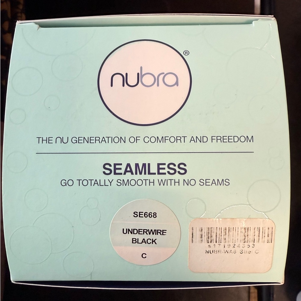 NuBra SEAMLESS Underwire Black C Cup SE668